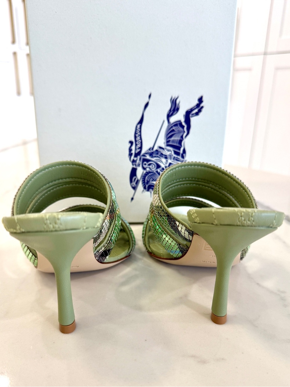 Burberry Check Mesh Mews Strap Sandals - Picture 5 of 9